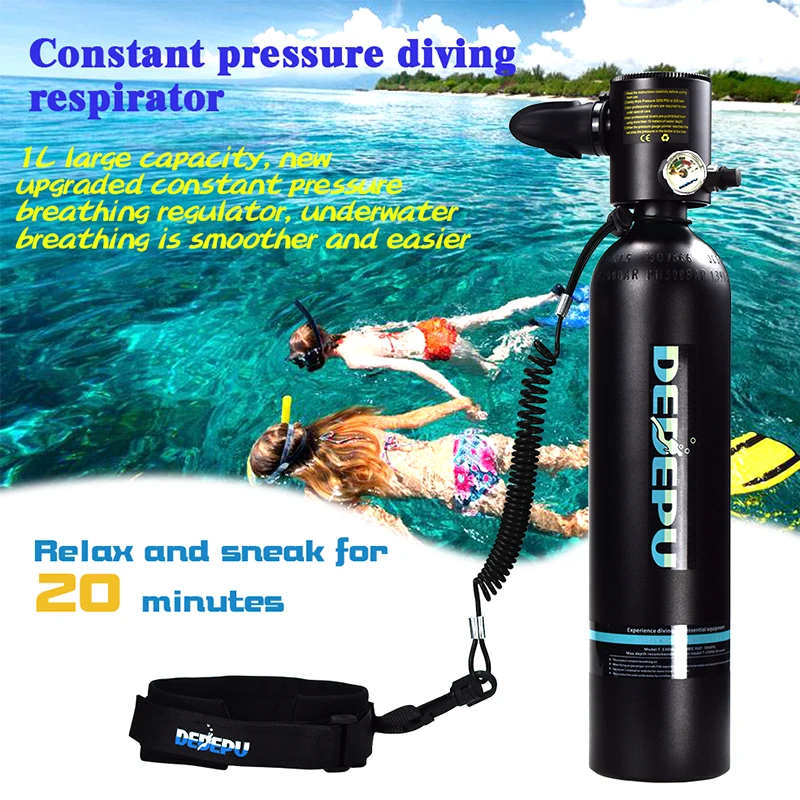 

DEDEPU 1000ML diving oxygen tank Portable diving respirator Improved diving oxygen cylinder