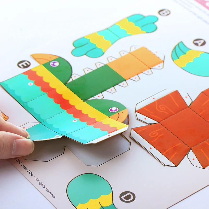 DIY 6 типов тема мультфильм изображение сырая целлюлоза плотная картонная карточка Модель Строительный набор игрушка 3D оригами Бумага вырезание книга малыш творческие игрушки
