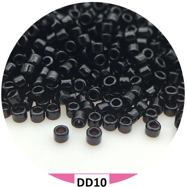 600Pcs 2mm Miyuki Delica Beads Japan Bronze Glass Beads Bohemia Style Metallic Seedbeads For DIY Jewelry Making Bracele Earring DD10 Solid Black