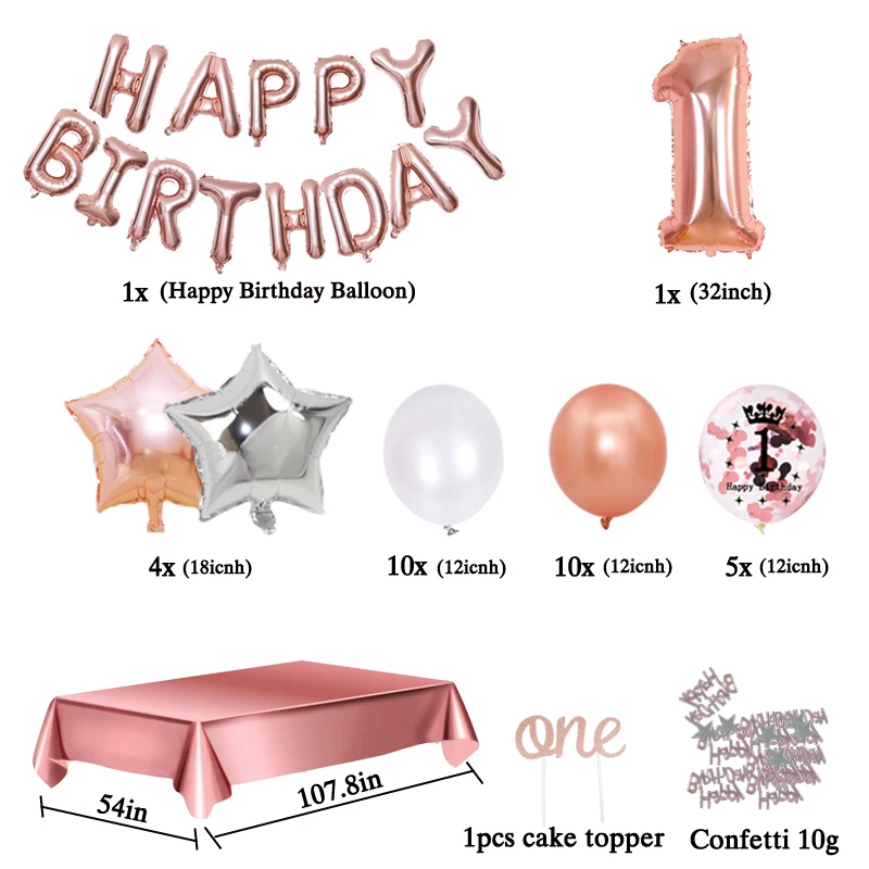 iZoeL Anniversaire Ballon Rose Kit Guirlande Happy Birthday Ballon, 15  Ballons Confettis Rose Or, 36 Latex Ballon Rose Or, 4 Ballons Chiffre  étoile et Coeur : : Cuisine et Maison