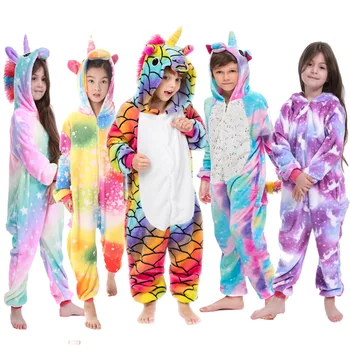 

Winter Boys Stitch Pajama enfant Kids Cosplay Sleepwear Oneise Children Girls Unicorn Panda Kigurumi Pijamas clothes 3-12 Years
