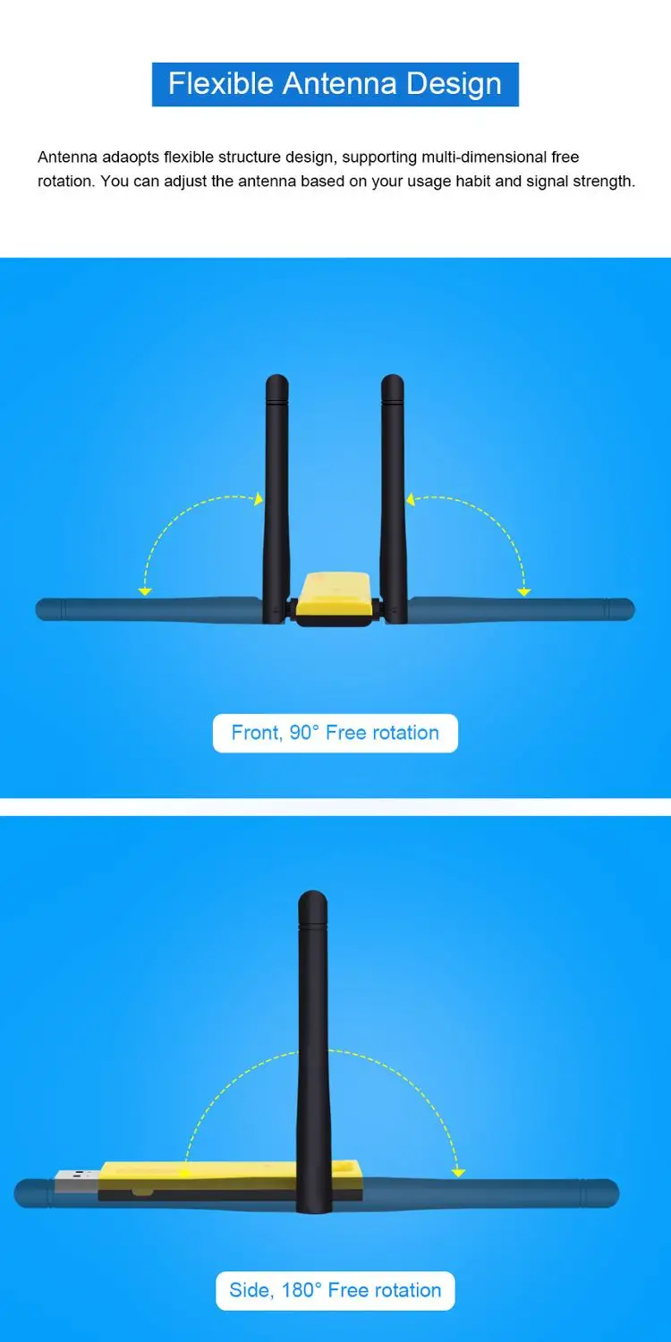 Superspeed 1200 Мбит/с беспроводной wifi адаптер USB3.0 Двухдиапазонная AC антенна гигабитная wifi карта 802,11 acbgn для настольного ноутбука RTL8812AU