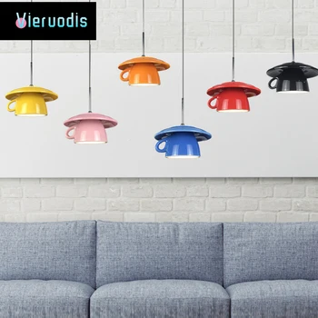 

Pendant Lights Modern Ceramic Tea Cup Hanging Lamps for Home Decor Living Room Bedroom Light Fixtures Handmade Luminaire