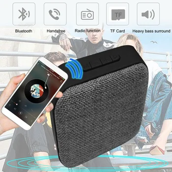 

T3 fabric bluetooth speaker wireless mini card USB charging portable audio gray