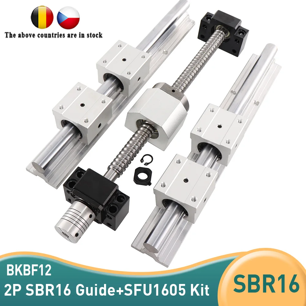 Any length of SFU1605 ball screw 4P SBR1605UU BKBF12 EKEF12 FKFF12 end support block+1605 nut shell SBR16 straight track | Обустройство