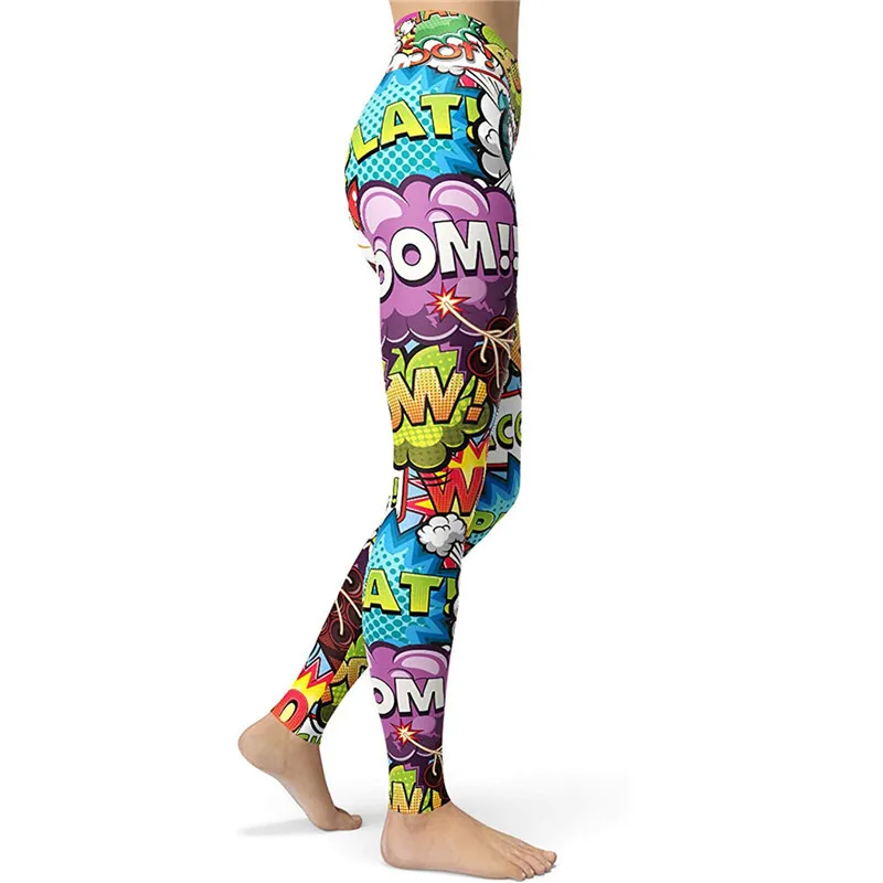 NADANBAO Women Comic Leggings Cartoon Printed Leggins High Stretch Girls Legging Punk Rock Leggin Pants Evening Clubwear New aerie leggings