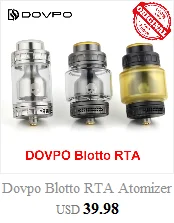 DOVPO Blotto RTA Стекло пузырь/ULTEM пузырьковая трубка 2/6 мл Танк 510 нить легкое наполнение электронная сигарета распылитель vs zeus X