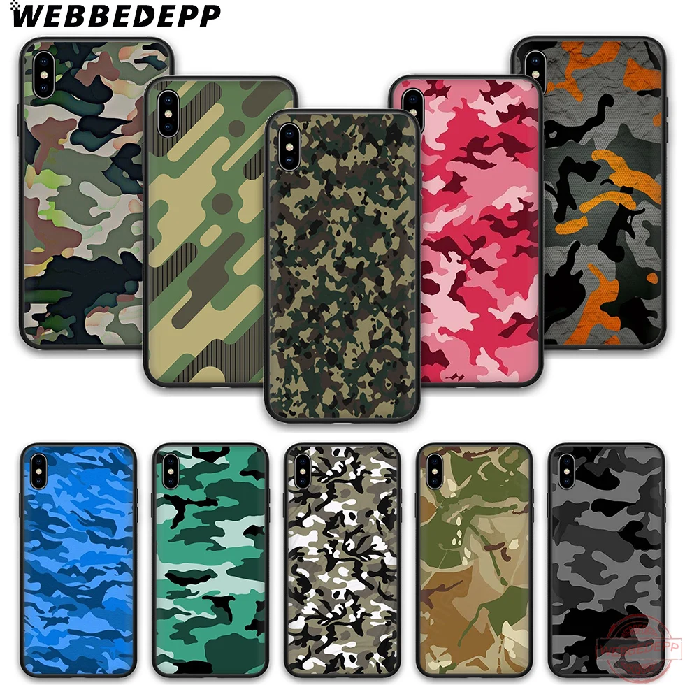 WEBBEDEPP Мягкий силиконовый чехол для телефона из ТПУ с камуфляжным рисунком iPhone 5 6 7
