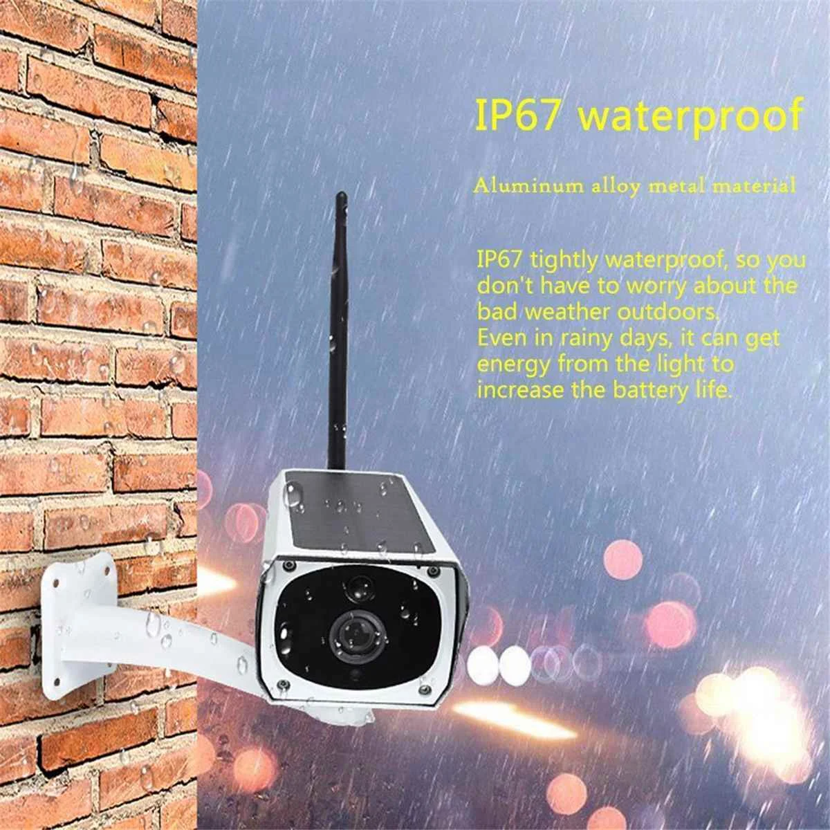  Solar WiFi IP Camera 1080P HD Outdoor Charging Battery Wireless Security Camera PIR Motion Detectio
