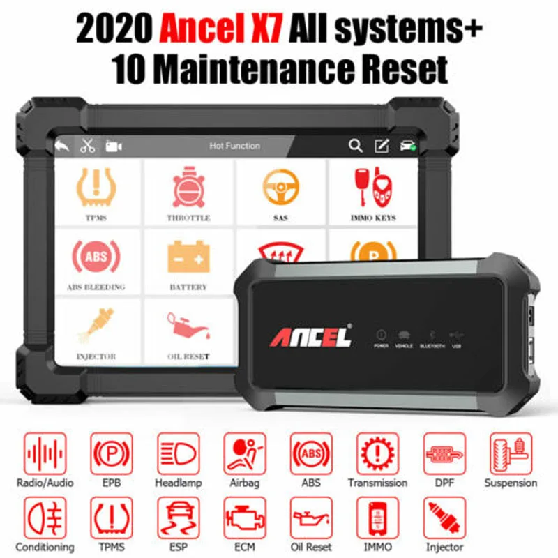 PROD 1005002843616937 Ancel X7 OBD2 Full System 10 Special Function
Diagnostic Tool OBD 2 ABS OIl EPB DPF Reset Automotive Scanner