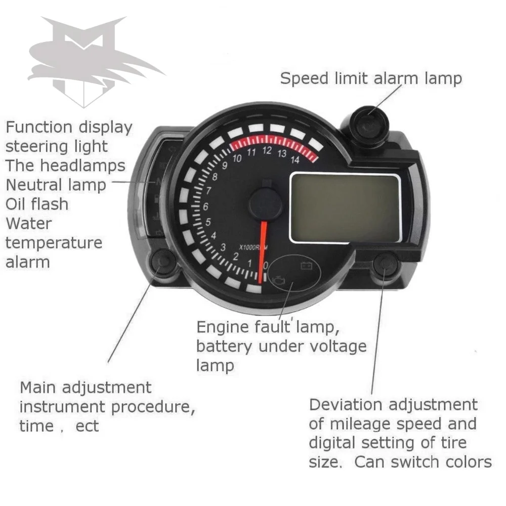 Новейший KOSO RX2N аналогичный ЖК-цифровой одометр для мотоцикла, 7 цветов, спидометр, регулируемый Макс 299 км/ч
