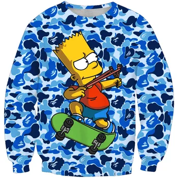 

3D Print Simpson Men Sweatshirts Hip hop Cool Fashion Colourful Streetwear Sportswear Unisex Casual Tracksuit Sweatshirt Jacket