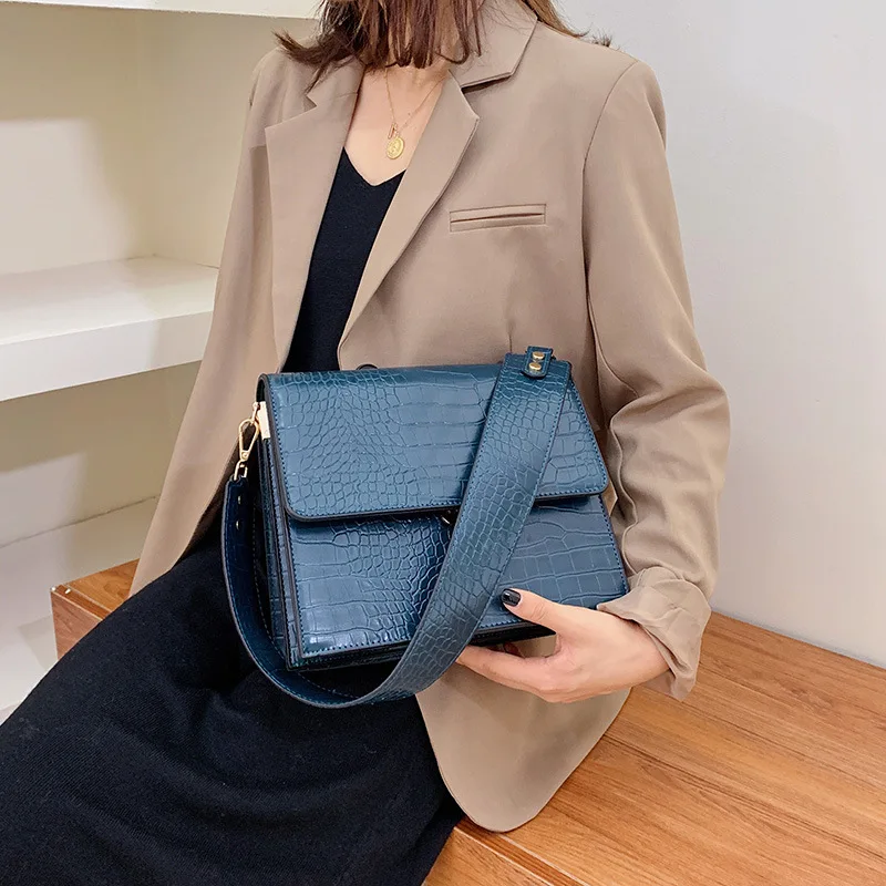

Broadband Messenger Bag Female New Stone Pattern Shoulder Small Square Women Bag