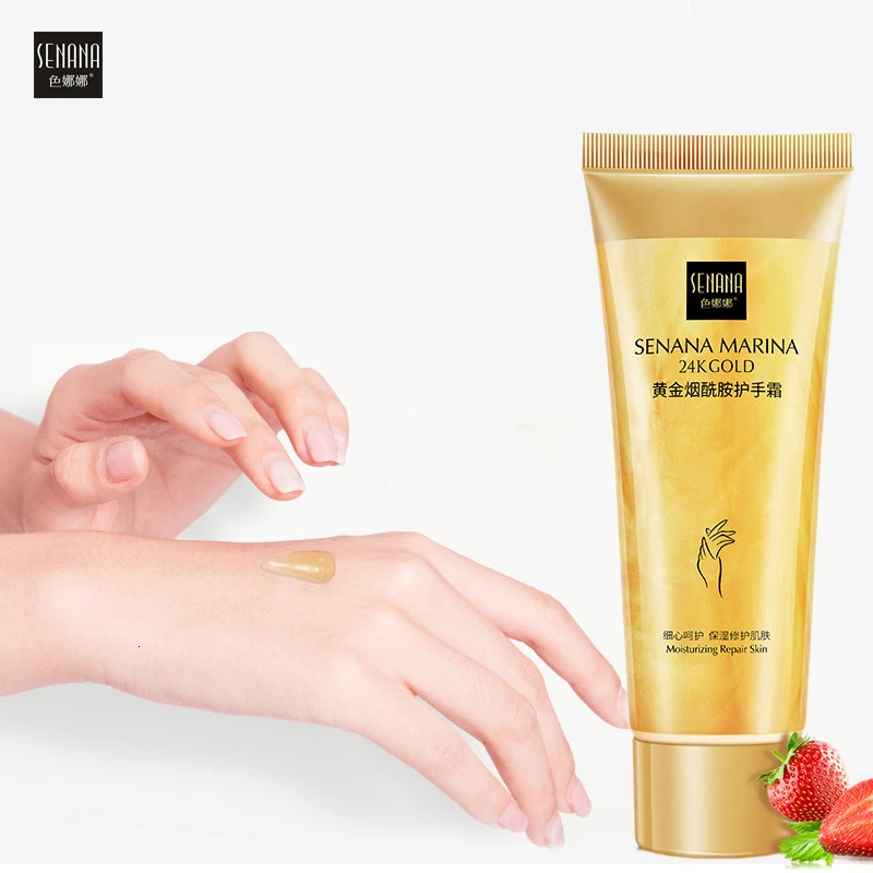 

SENANA 24k Gold Hand Cream Hydrating Moisturizing Anti-Dryness Skin Whitening Tender Niacinamide Hand Cream Winter Hand Care 80g