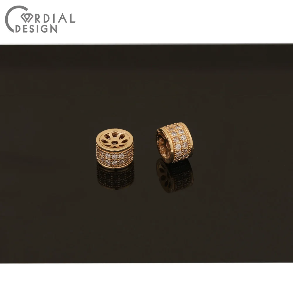 Cordial Design 40Pcs 6*10MM Jewelry Accessories/Hand Made/CZ Spacers/Cylinder Shape/Charms For Bracelets/DIY Earring Findings - cordial