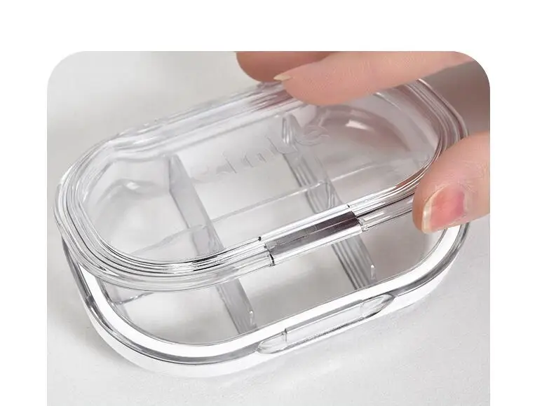 Mini Pill Holder Organizer Case 4/6Grids Pill Box Tablet Transparent Pill Case Dispenser Medicine Boxes Dispensing Medical Kit