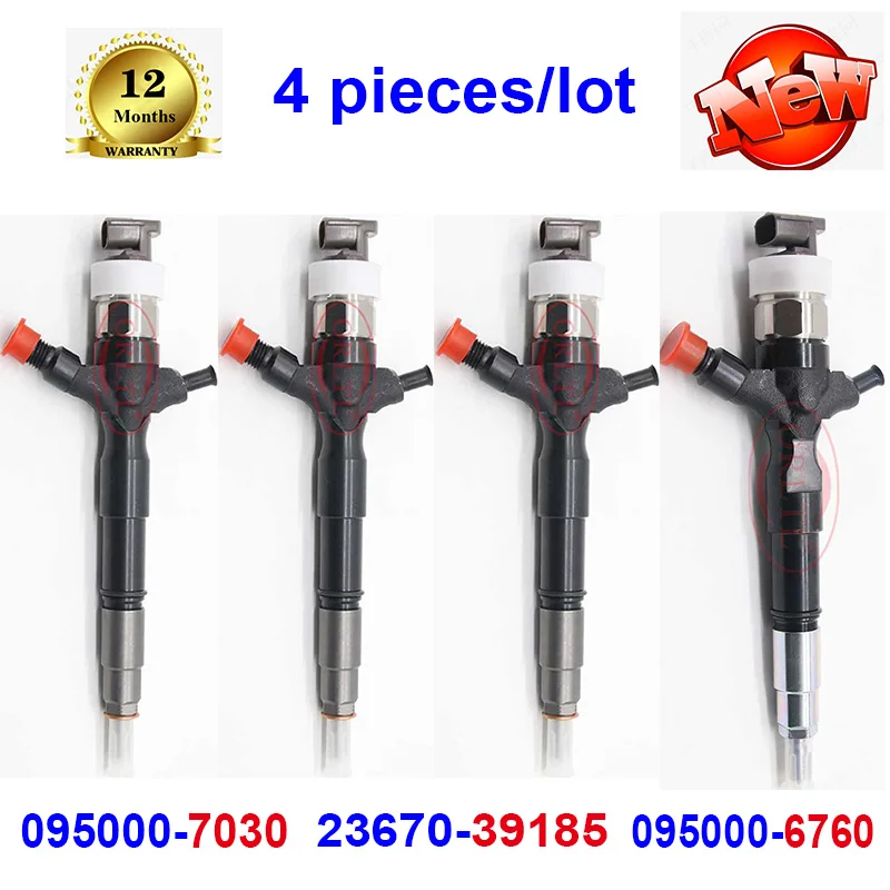 

ORLTL 095000-7030 Common Rail Engine Injection 23670-39185 0950006760 for Toyota Hilux 2K D-FTV 4 pieces/lot