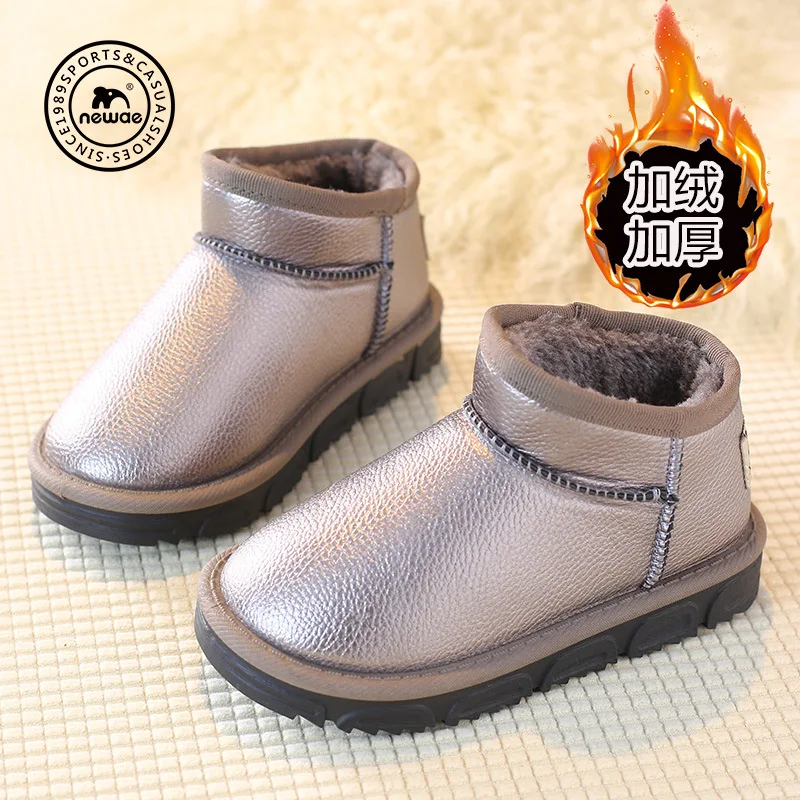 

CHILDREN'S Shoes Autumn And Winter New Style 2019 CHILDREN'S Snow Boots Leather Girls Small CHILDREN'S Short Boots BOY'S Cotton-