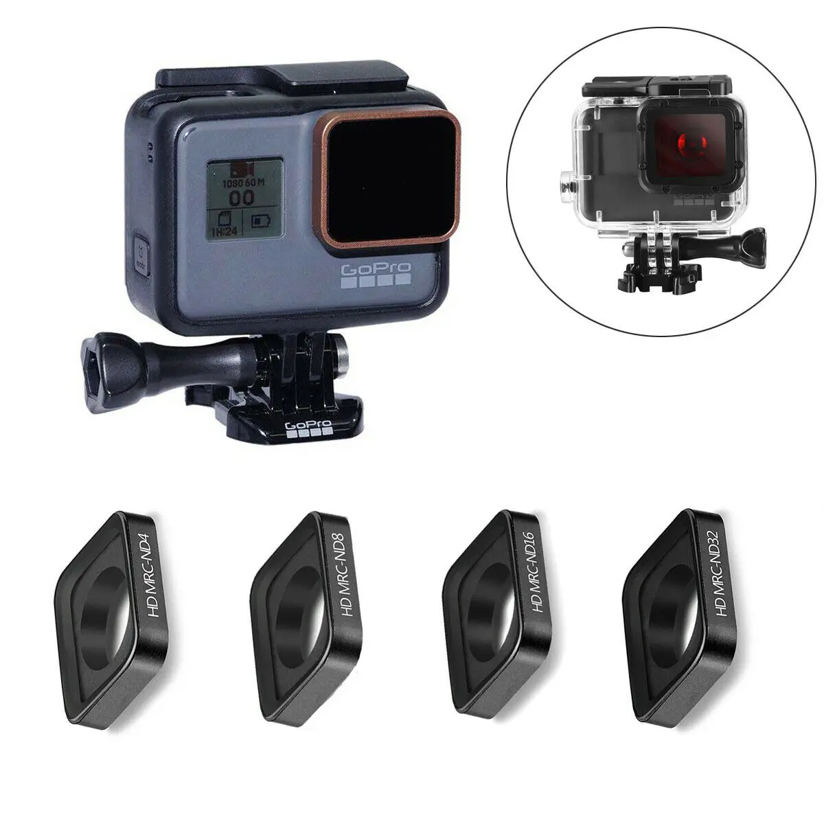 Cpl Iniciar Filtro Lens Densidade Neutra para Gopro Hero Preto Câmera Ação Câmera Acessório Vermelho e Amarelo Nd4 Nd8 Nd16 Nd32 uv - Image 3