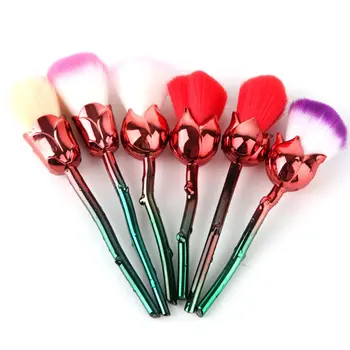

6pcs Makeup Brushes Set Flower Unique Rose Foundation Blending Contour Cream Cosmetic Kit Professional Tools Rose Makeup Brushes