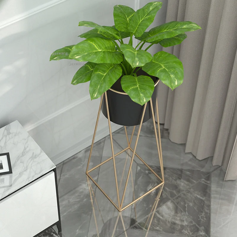 Nordic Wrought Iron Living Room Storage Holders Bedroom Furniture Flower Shelf Modern Minimalist Balcony Dormitory Flower Stand