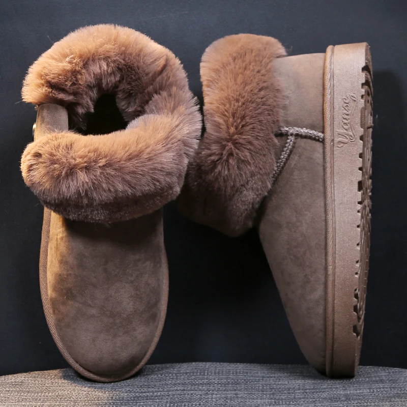 Зимняя обувь для девочек; Новинка года; модная универсальная обувь для учащихся на толстой подошве; зимняя водонепроницаемая обувь из шерсти и толстого хлопка