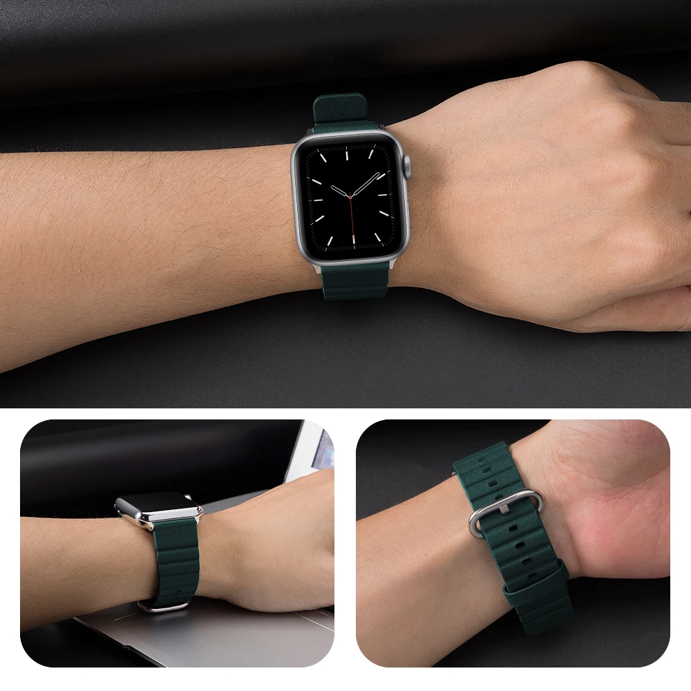 Кожаный ремешок-петля для Apple watch band 5 4 44 мм 40 мм Iwatch correa 3 2 1 42 мм 38 мм ремешок для часов браслет наручные Аксессуары для Iwatch