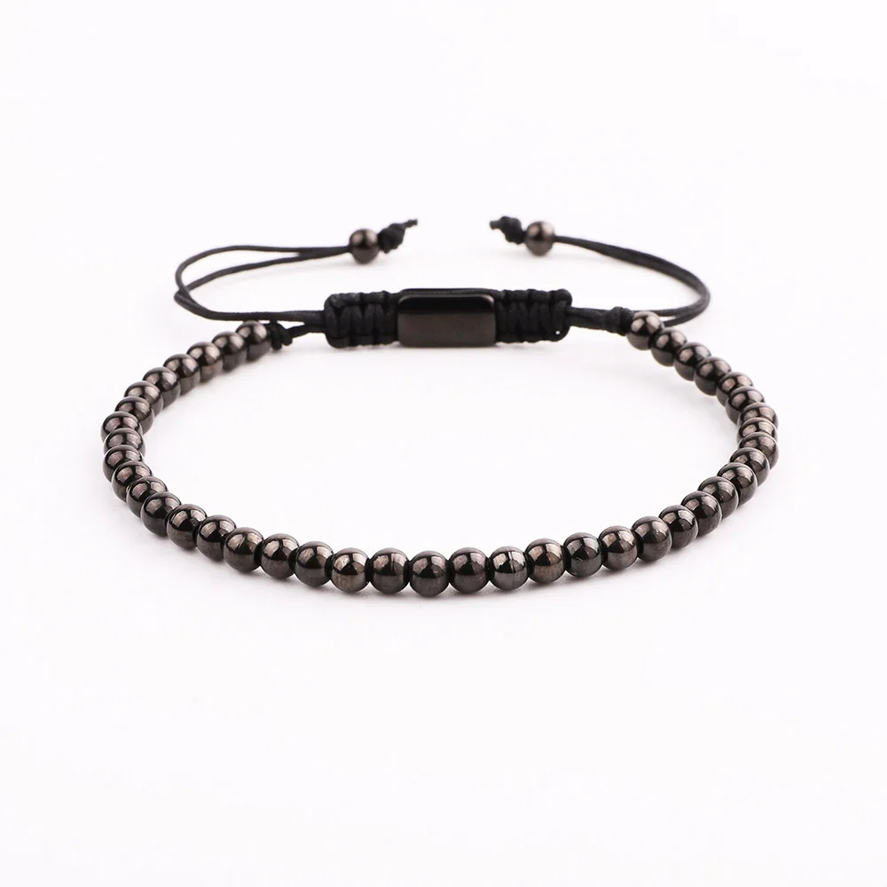 JARAVVI High Quality Men Bracelet Simple Design 4mm Small Stainless Steel Beads Macrame Friendship Bracelet Men Jewelry Gift - Image 4