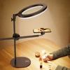 Trepied pour smartphone Monopode Support avec LED Flash, Annulaire Lumière Lampe De Table Support Trépied avec Mobile, Support Pour Phone Passage Tiré pour L'art D'ongle, Right Light avec trepied ► Photo 1/6