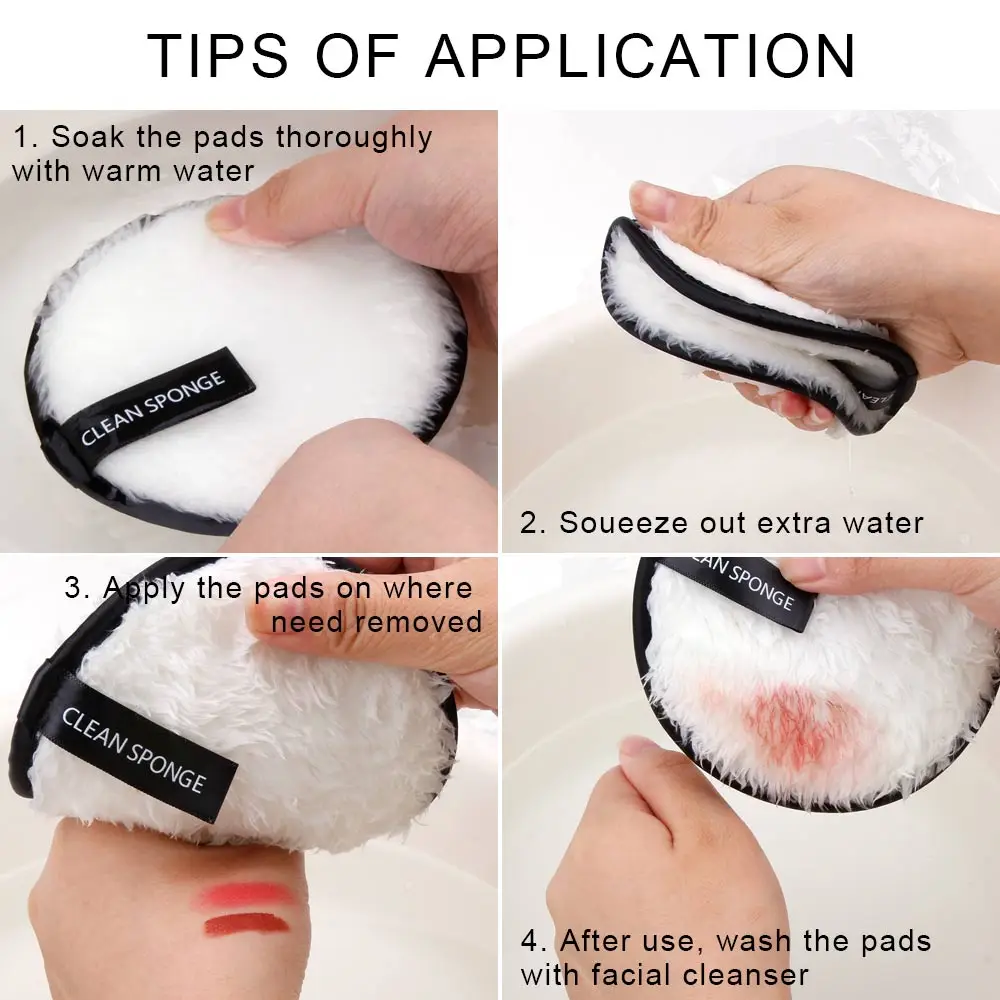 Makeup Remover Reusable Puff Cotton Pad Skin Microfiber Face Care Towel Wipes Washable Cottons Face Cleaning Double layer 2