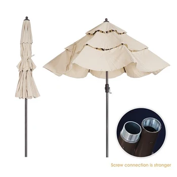 

USA Warehouse Free Shipping Patio Umbrella 3 Tiers Outdoor Umbrella Patio Table Umbrella with Push Button Tilt Crank and 8 Ribs