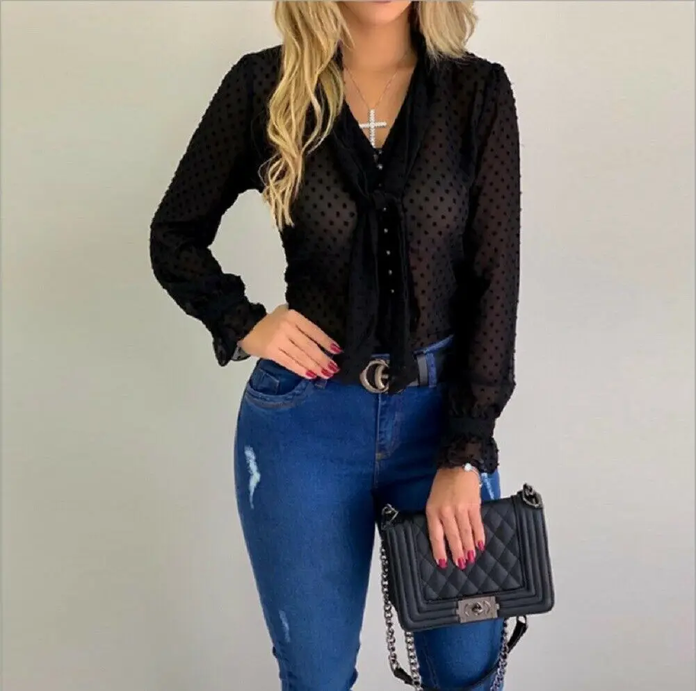 Chiffon Blouses Women 2019 Autumn Fashion Long Sleeve V-neck white Shirt Office Blouse Slim Casual Tops Female Plus Size hot Chiffon Blouses Women 2019 Autumn Fashion Long Sleeve V-neck white Shirt Office Blouse Slim Casual Tops Female Plus Size hot
