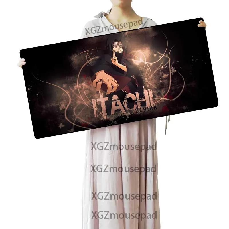 XGZ Large Mouse Pad Black Lock Edge Handsome Boy Uchiha Itachi Computer Table Mat Naruto HD Rubber