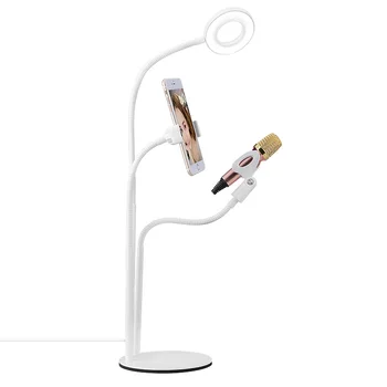 

Karaoke Studio Microphone Holder Adjustable Suspension Arm Microphone Stand Tripod and Mobile Phone Clip with Ring Light
