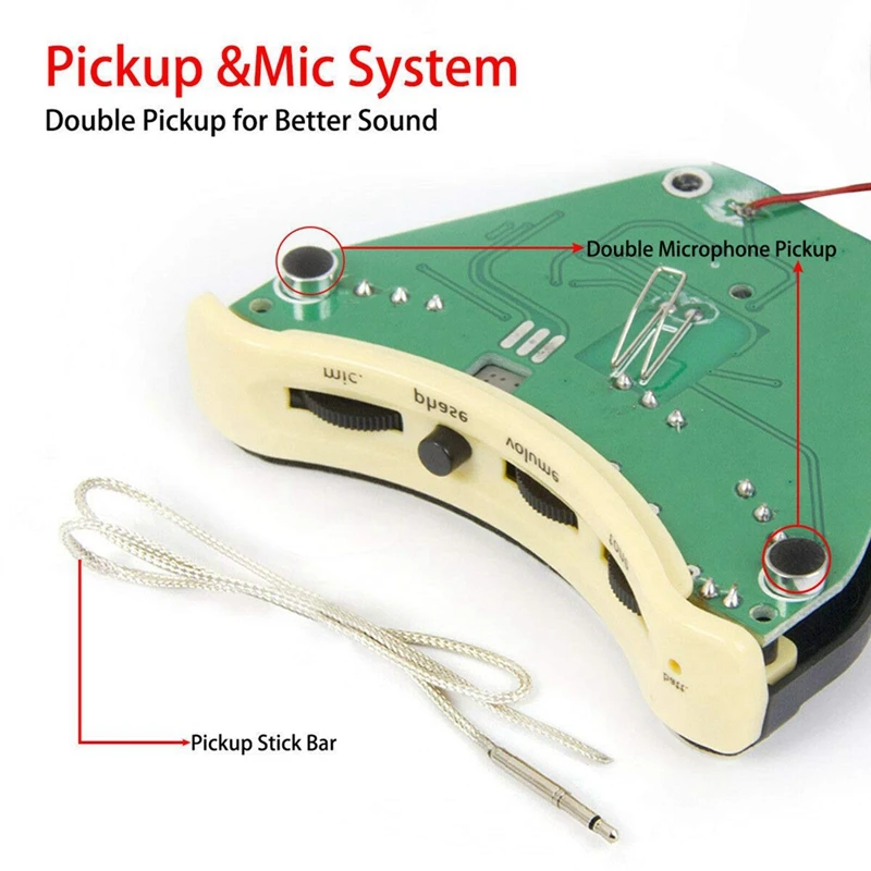 BMDT-Акустическая гитара Soundhole Preamp Piezo 3 Band Pickup Eq с микрофоном