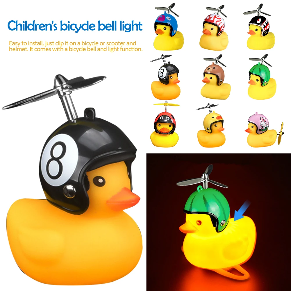 Helmet Bicycle Bells Handlebar Bicycle Accessories Little Yellow Duck Bicycle Light 