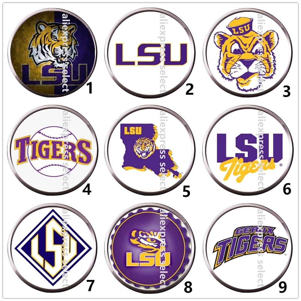 Маленькие кнопки с логотипом футбольной команды университета 12 мм Lsu &amp Tigers
