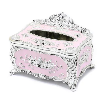 Silver-Pink Европейский тканевый ящик для держатель для салфеток Настольный Органайзер Домашний автомобильный KTV держатель для салфеток - Цвет: Silver-Pink