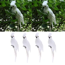 4x похожая на настоящую птица украшение, статуэтка 35 см макет попугая статуя газонная скульптура