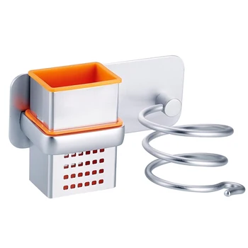 

Hair Dryer Holder With Cup Households Wall Mount Bathroom Accessories Hair Dryer Shelf Hair Dryer Rack
