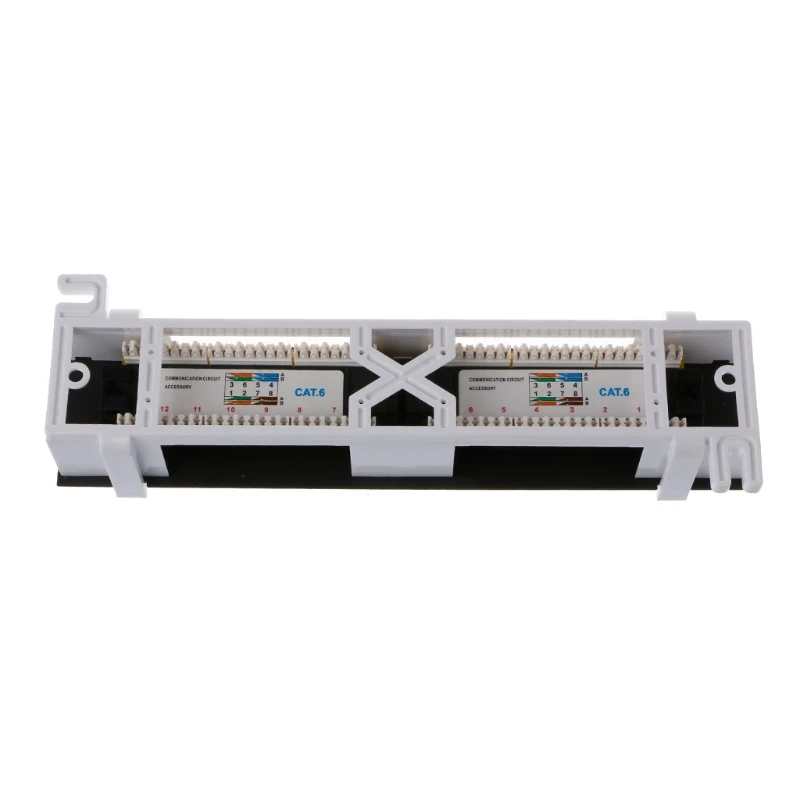 12 Port CAT6 Patch Panel RJ45 Networking Wall Mount Rack Mount Bracket Wall-Mount Space Saving network repair tool kit