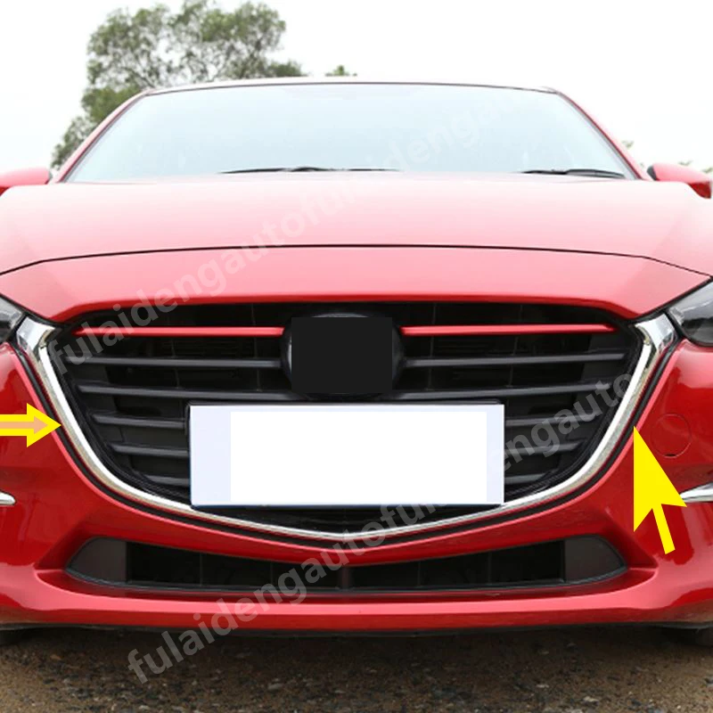 1 шт. для Mazda 3 Axela- ABS хромированная решетка переднего бампера Рамка накладка замена авто аксессуары