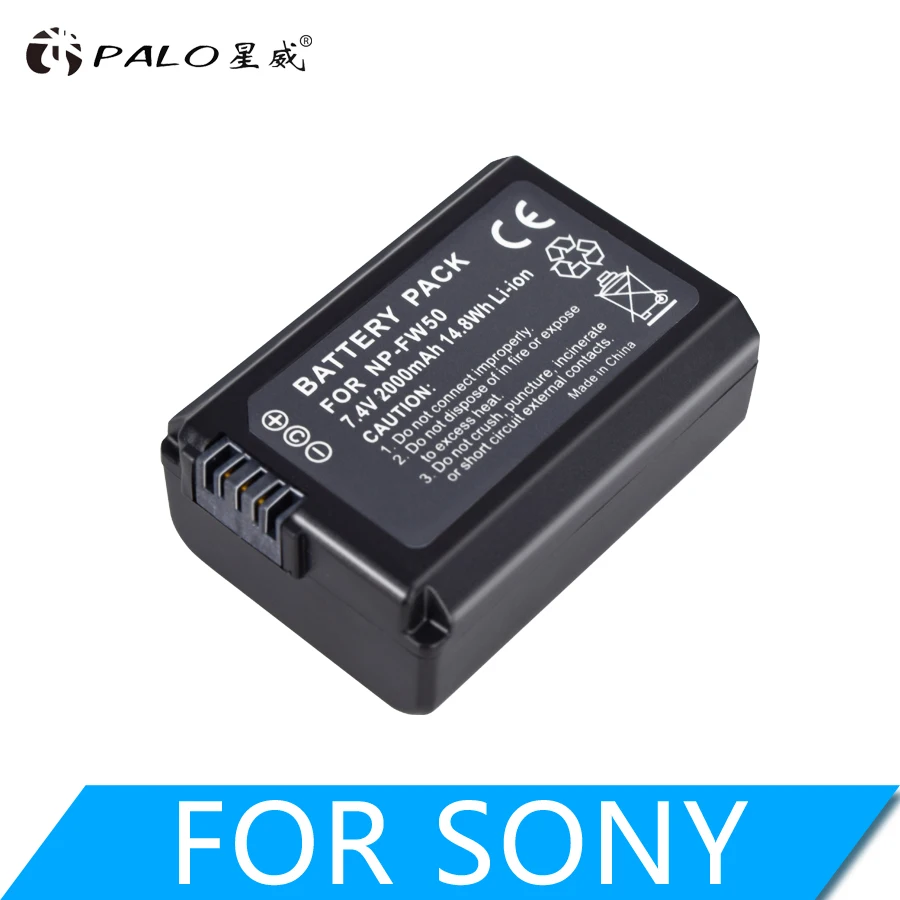 

PALO 7.4V 2000mAh NP-FW50 NP FW50 NPFW50 battery replacement for Sony Alpha 7 A7 7R a7R 7 s a7S a3000 a5000 a6000 NEX-5N 5C A55