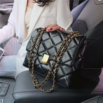 

Branded Trend large PU Leather Crossbody Bags for Women 2020 Elegant Chain Shoulder Handbags Women's Trending Cross Body Bag
