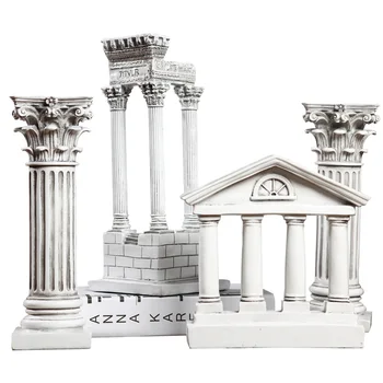 

EUROPEAN STYLE RETRO ANCIENT ROME CREATIVE ARCHITECTURAL MODEL DECORATION HOME FURNISHING COLUMN BUILDING MODEL STATUE FIGURINE