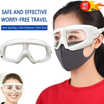 

Protective Safety Goggles Anti Fog Dust Splash-proof Glasses Work Eye Protection with Mouth Mask EDF88