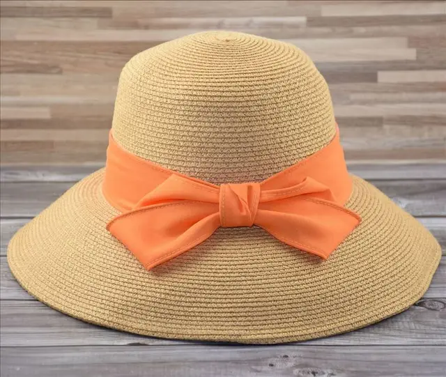 Wide Brim Foldable Straw Hats Women 