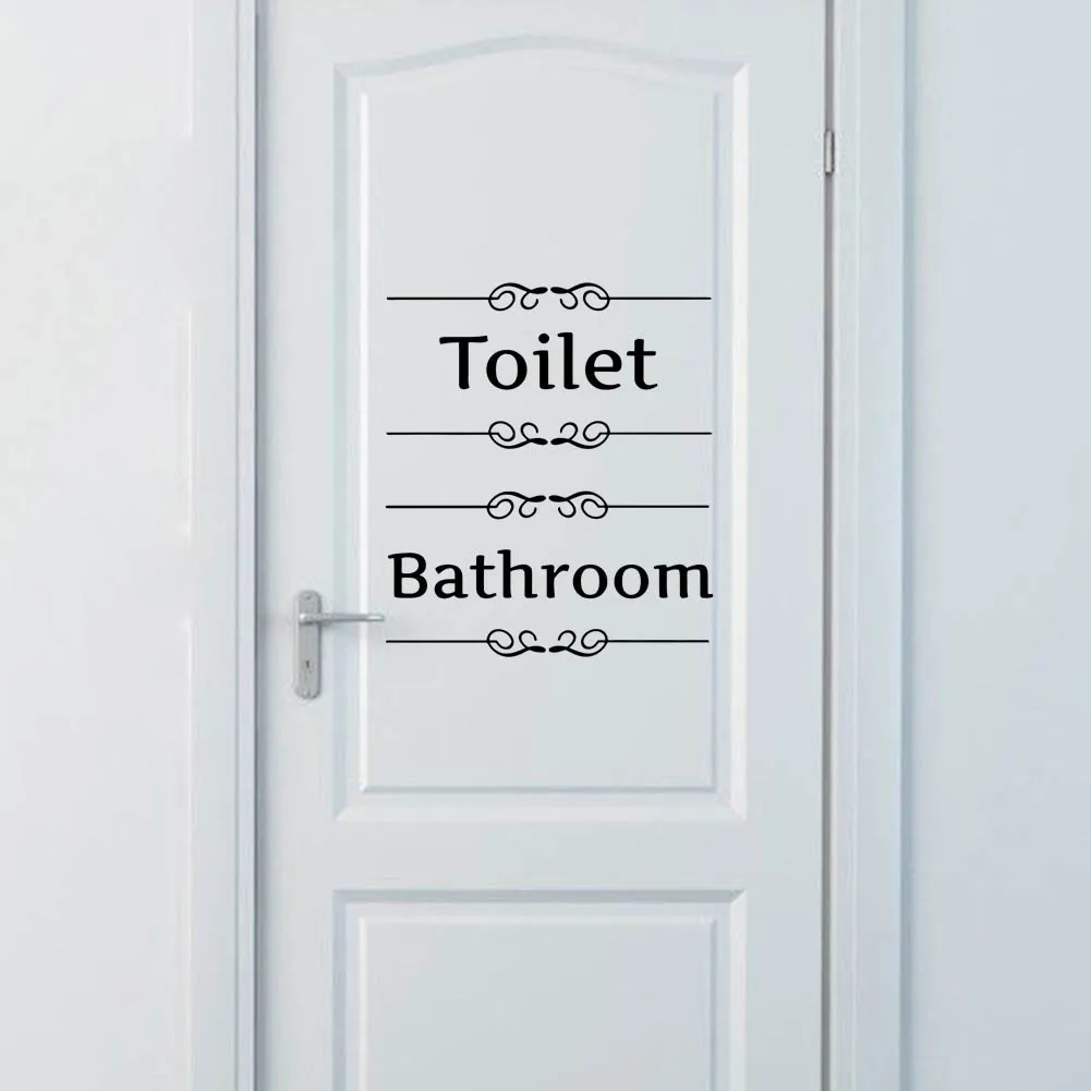 Home Garden Bathroom Decor Toilet Door Quote Decoration Vintage Art Wall Sticker Home Decor