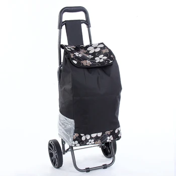 

Foldable Shopping Cart With Wheel Thicken Rod Luggage outdoor Climbing Trolley Heavy Bearing Portable Waterproof Shopping Bag