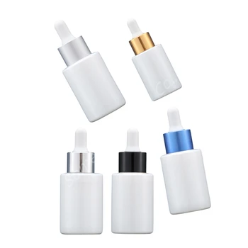 

Spot Goods High-grade Empty 30ml White Bottle with Dropper Cosmetics Essence Packaging Travel Glass Drop Bottles